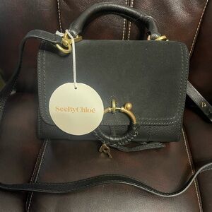 Sold———-///See By Chloe Joan Black Leather Crossbody Bag